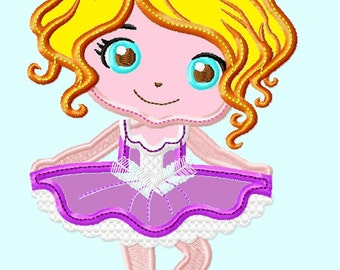 Ballerina with Tiara Applique Embroidery Design    INSTANT DOWNLOAD