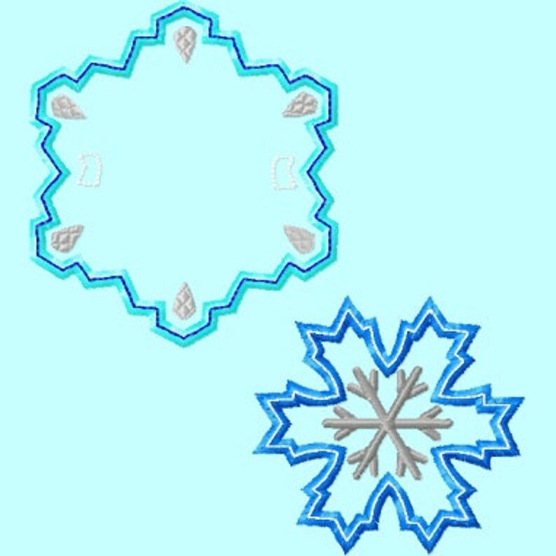 Snow Flake Napkin Holder, In The Hoop Embroidery Applique Design 2 sizes for hoops 4x4 or larger INSTANT Download image 3