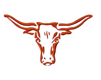 Longhorn  Embroidery Designs 3 sizes        INSTANT DOWNLOAD