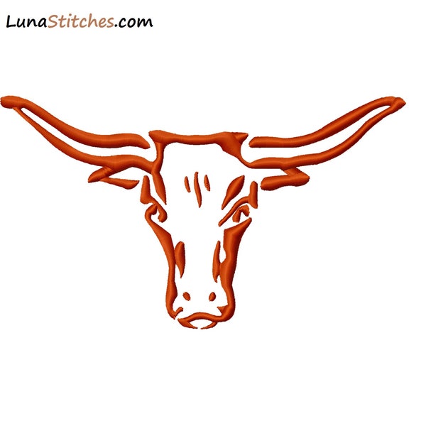 Longhorn Bordado Diseños 3 tamaños DESCARGA INSTANTÁNEA