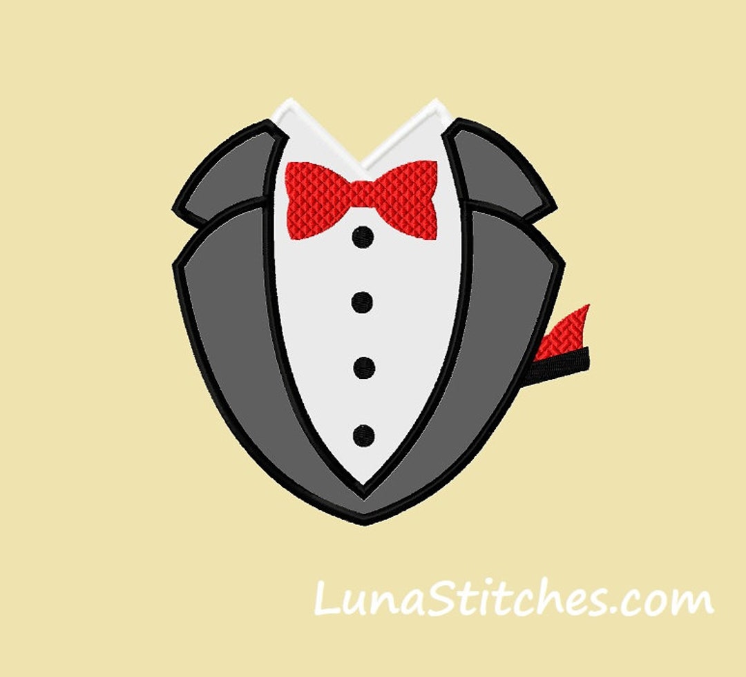 Tuxedo Black Applique Embroidery Design INSTANT DOWNLOAD - Etsy