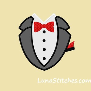 Tuxedo Black Applique Embroidery Design    INSTANT DOWNLOAD