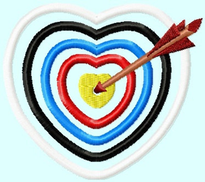 Archery Heart Target APPLIQUE Embroidery Design INSTANT Etsy