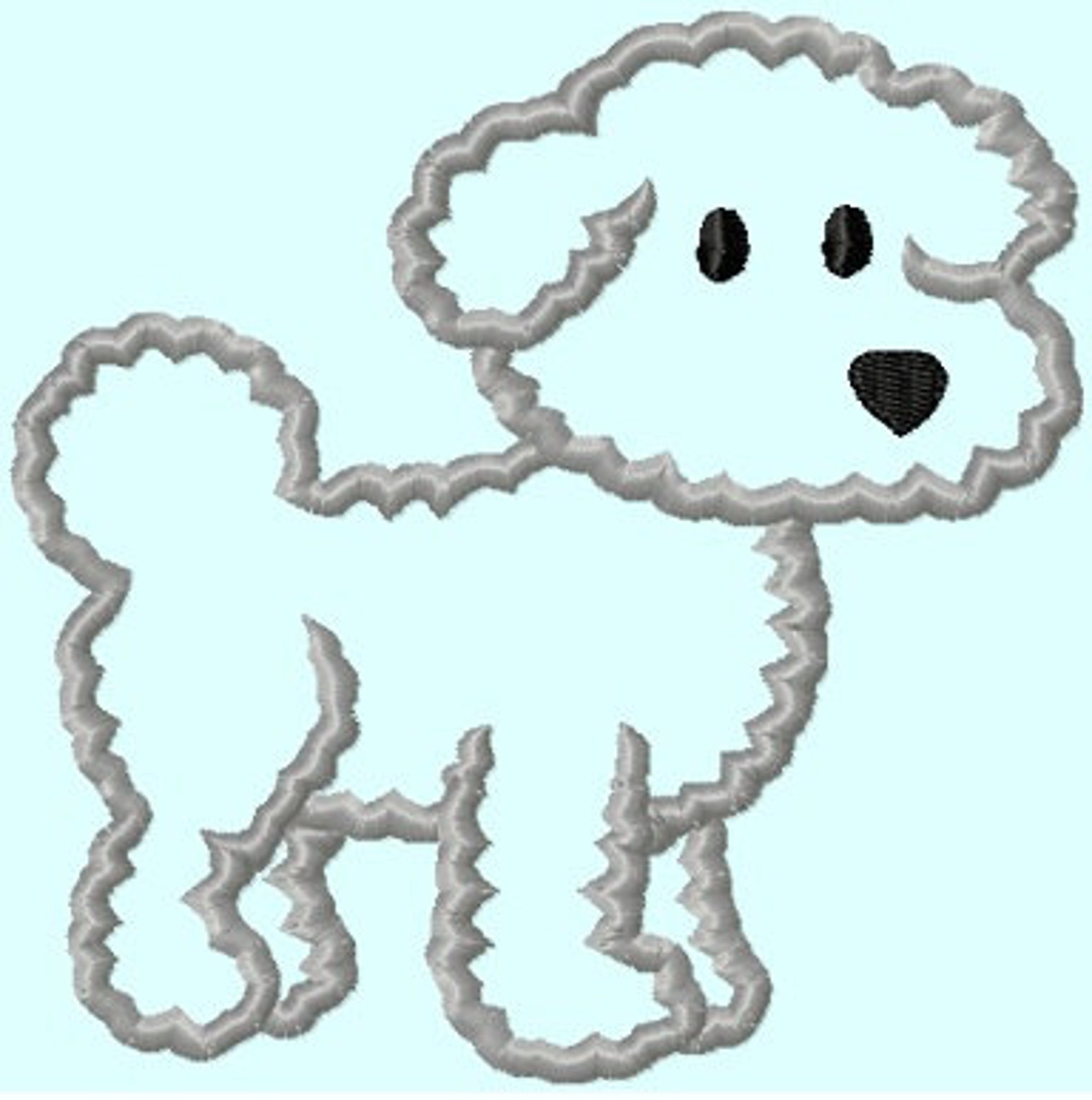 Bichon frise simple dog applique embroidery designs instant  etsy