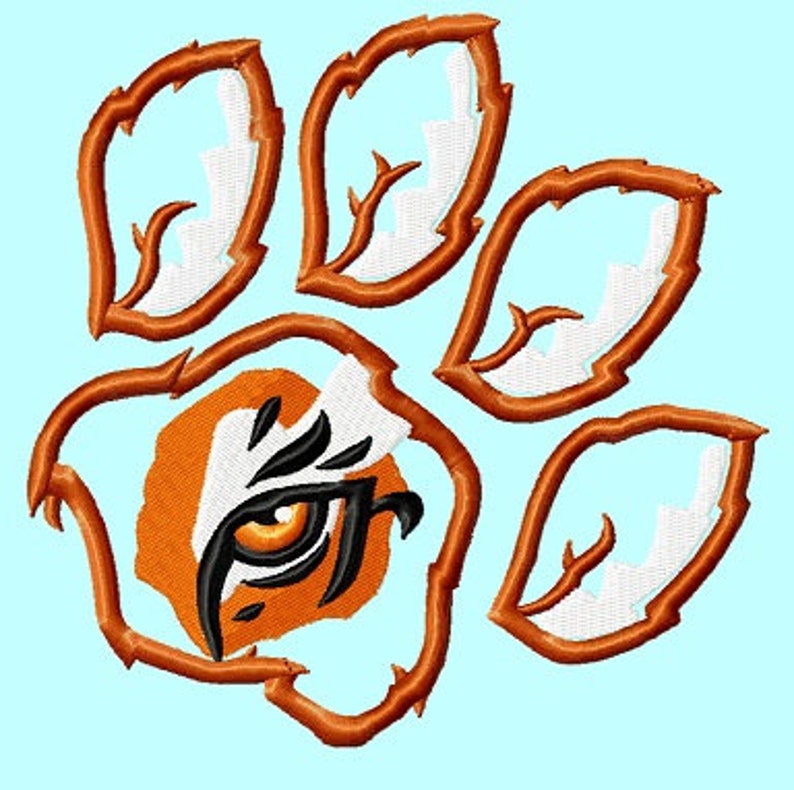 Tiger eyes on paws applique jessecmault designs 3 sizes instant  etsy