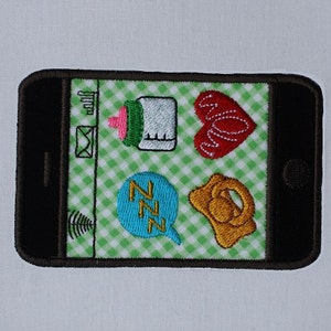 Baby Cellphone APPLIQUE Embroidery Design 6 sizes  INSTANT DOWNLOAD