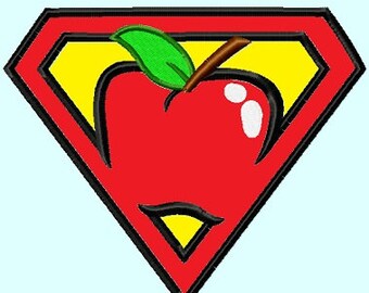 Super Apple  APPLIQUE Embroidery Designs INSTANT Download