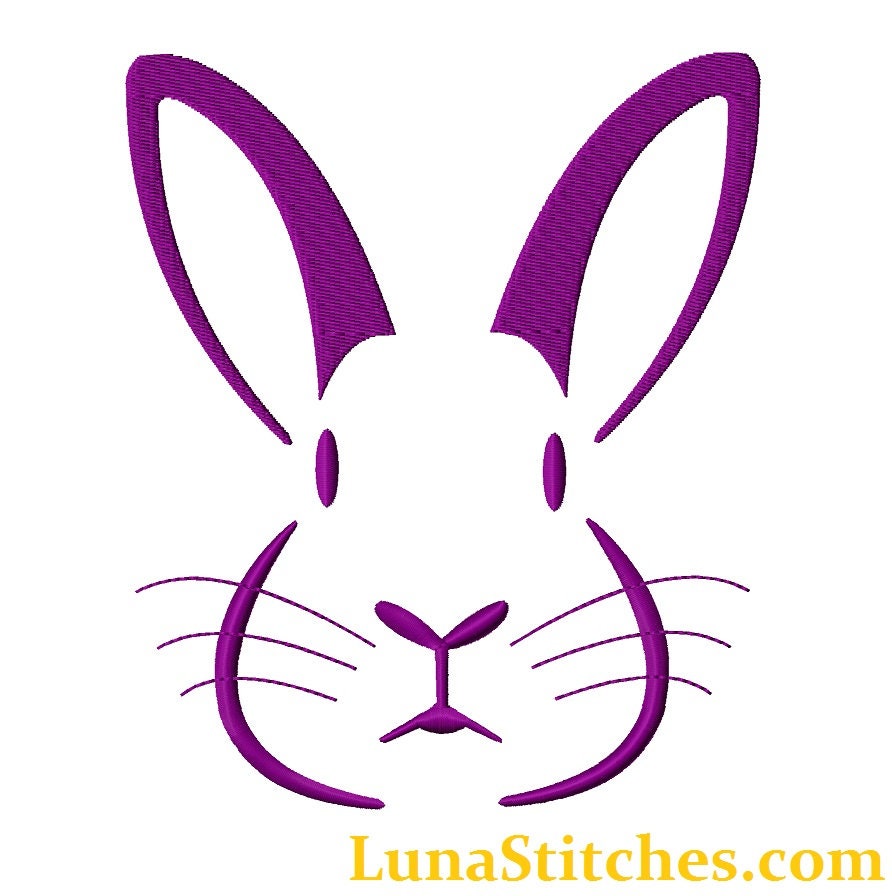 Bunny Rabbit Face Outline Easter Embroidery Designs 4 ...