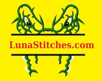 Split Gator Alligator Eyes Embroidery Designs 3 sizes,   INSTANT DOWNLOAD