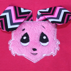 Bunny head Pocket shaped In The Hoop Embroidery Applique Design INSTANT Download