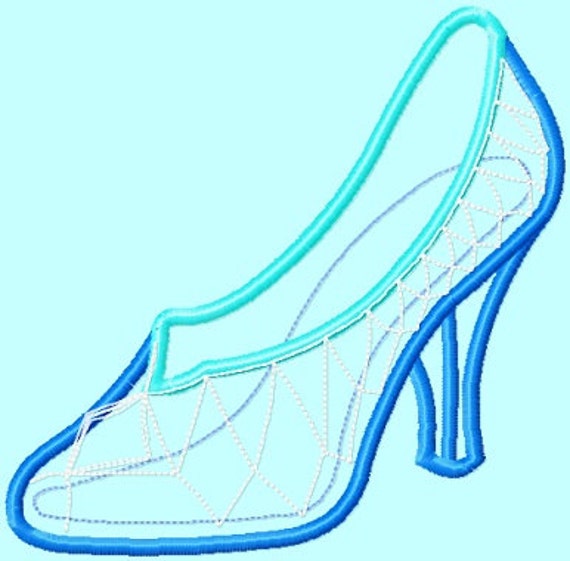 Crystal Shoes Embroidery Applique Design sizes INSTANT Download