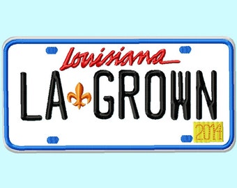 Louisiana License Plate Applique "LA grown" Embroidery Designs INSTANT DOWNLOAD