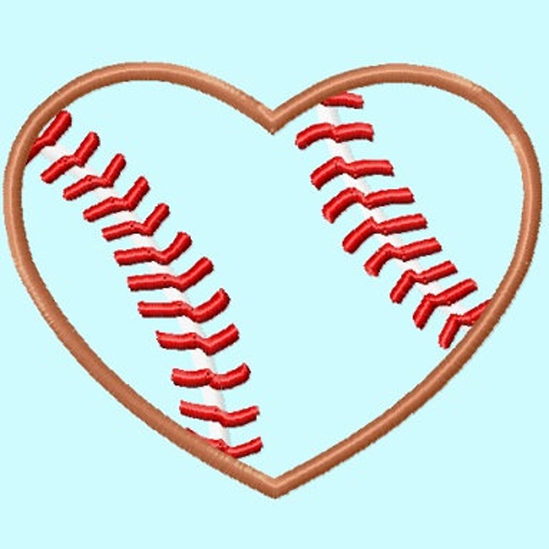 Baseball or softball heart applique embroidery designs instant  etsy Baseball or softball heart applique embroidery designs instant  etsy