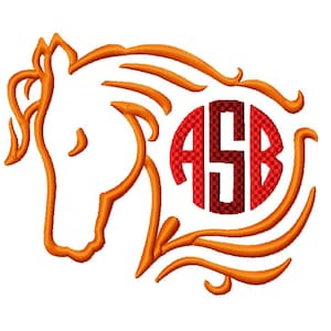 Embroidery Design File Horse Monogram Frame Embroidery Design file 5 sizes Instant Download Active