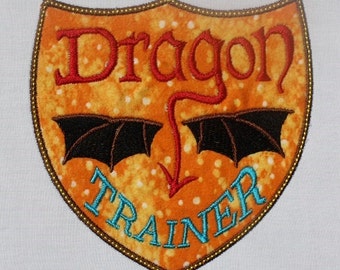Dragon Trainer Badge APPLIQUE Embroidery Designs, includes 3,4,5,6 inches INSTANT DOWNLOAD