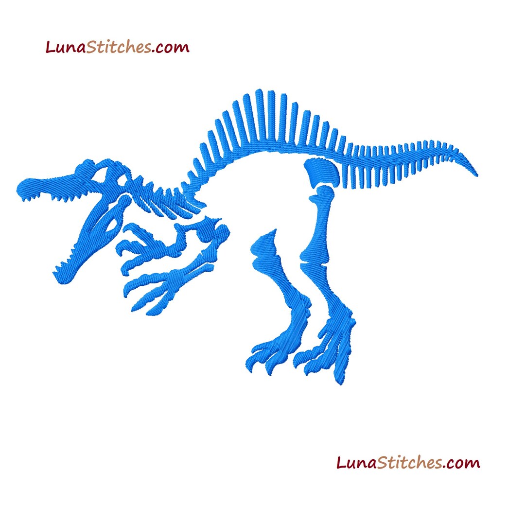 Embroidery Design File Spinosaurus FRAME Dinosaur Dino Skeleton Bones ...