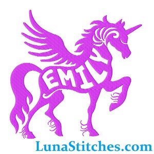 Unicorn with Wings Digitizing Personalized Fill Embroidery Design