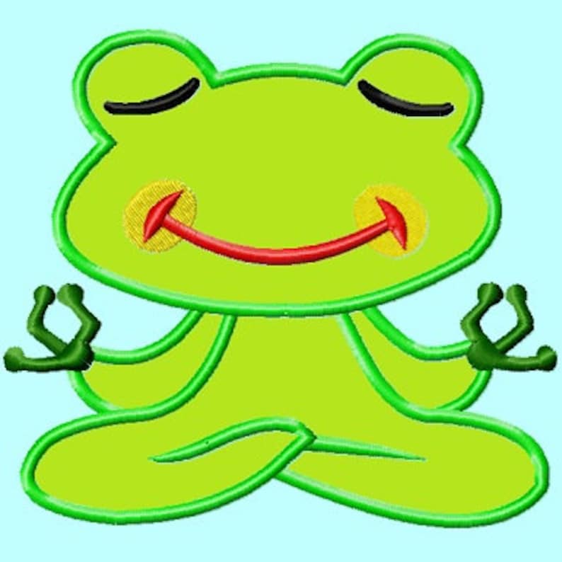 Download Cute Yoga Frog APPLIQUE Embroidery Design INSTANT DOWNLOAD ...