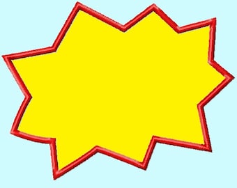 Blast Applique Embroidery Design,  3,4,5,6,7,8,9 inches wide sizes INSTANT DOWNLOAD