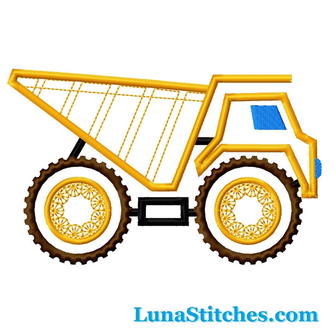 Dump Truck APPLIQUE Embroidery Design 4 Sizes INSTANT DOWNLOAD Etsy