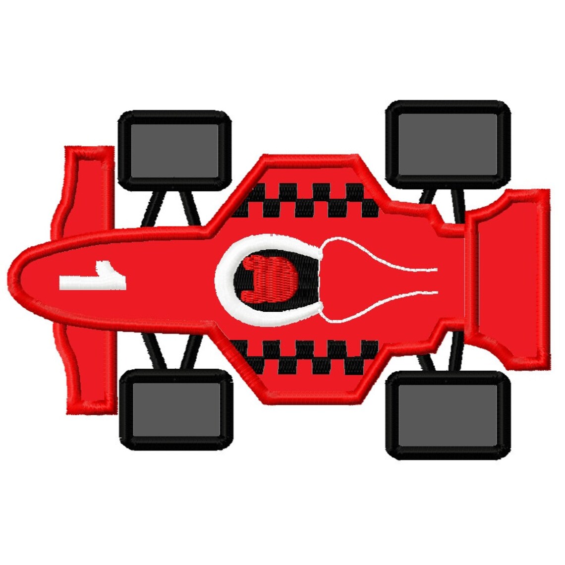 Red Race Car Top View APPLIQUE Embroidery Design 3 Sizes Etsy Denmark
