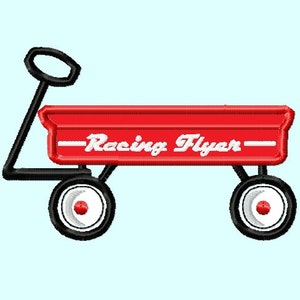 May include: Red wagon with black wheels and a white "Racing Flyer" logo.
