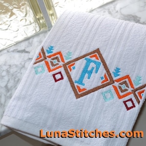 Tribal patroon Monogram Frame Border vul 3 maten borduurwerk ontwerpen INSTANT DOWNLOAD