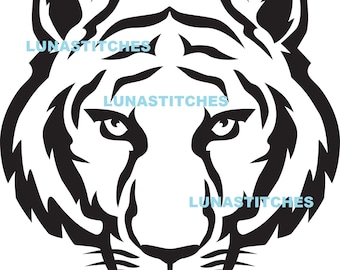 Tiger Face down Cut SVG File INSTANT DOWNLOAD