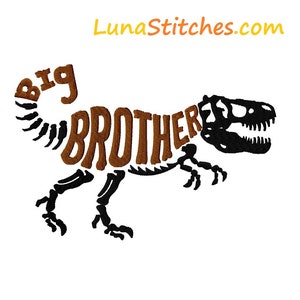 Big Brother T-Rex Dinosaur Dino Fill Embroidery Design