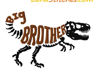 Big Brother T-Rex Dinosaur Dino Fill Embroidery Design