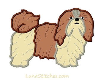 Shih Tzu  Dog APPLIQUE Embroidery Designs INSTANT Download  3 sizes