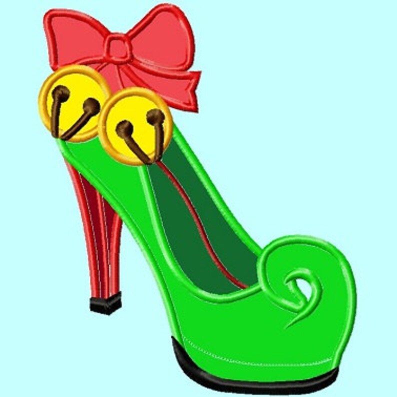 Elf Girl High Heel Shoes Applique Embroidery Design INSTANT - Etsy