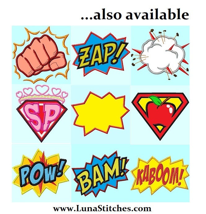 Kaboom Applique Embroidery Design, 4 Sizes INSTANT DOWNLOAD - Etsy ...