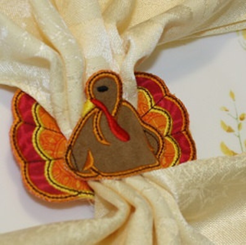Turkey Napkin Holder in the Hoop Embroidery Applique Design 2 Etsy