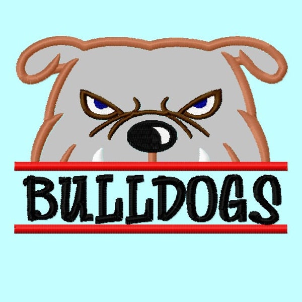 Bulldog Applique Etsy