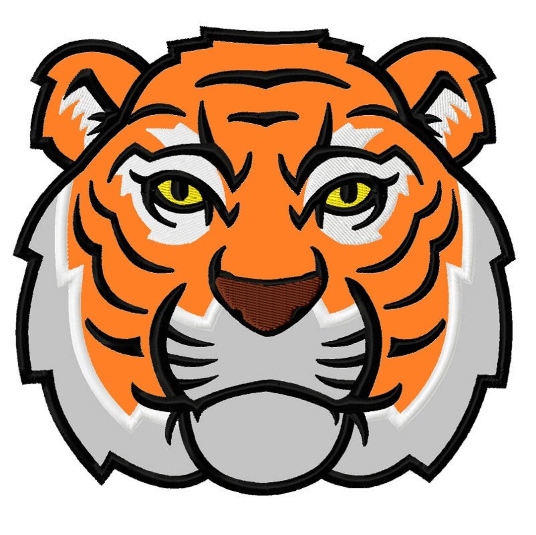 Tiger Head APPLIQUE Embroidery Designs 3 Sizes INSTANT DOWNLOAD Etsy