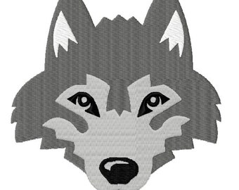 Wolf Husky Head Fill Embroidery Designs 5 sizes,  INSTANT DOWNLOAD