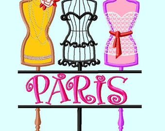 Mannequin Split Applique Embroidery Design Pattern  INSTANT DOWNLOAD