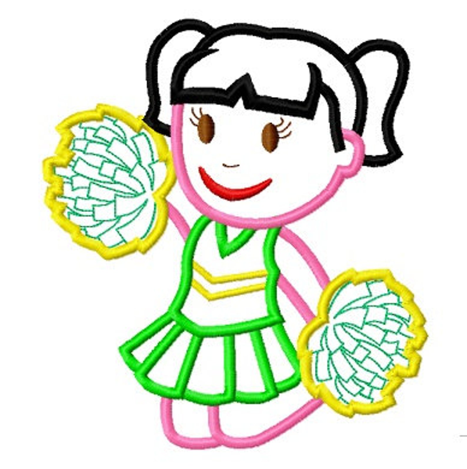 Cheerleader girl applique jessecmault designs hoops 4x4 5x7 etsy Cheerleader girl applique jessecmault designs hoops 4x4 5x7 etsy