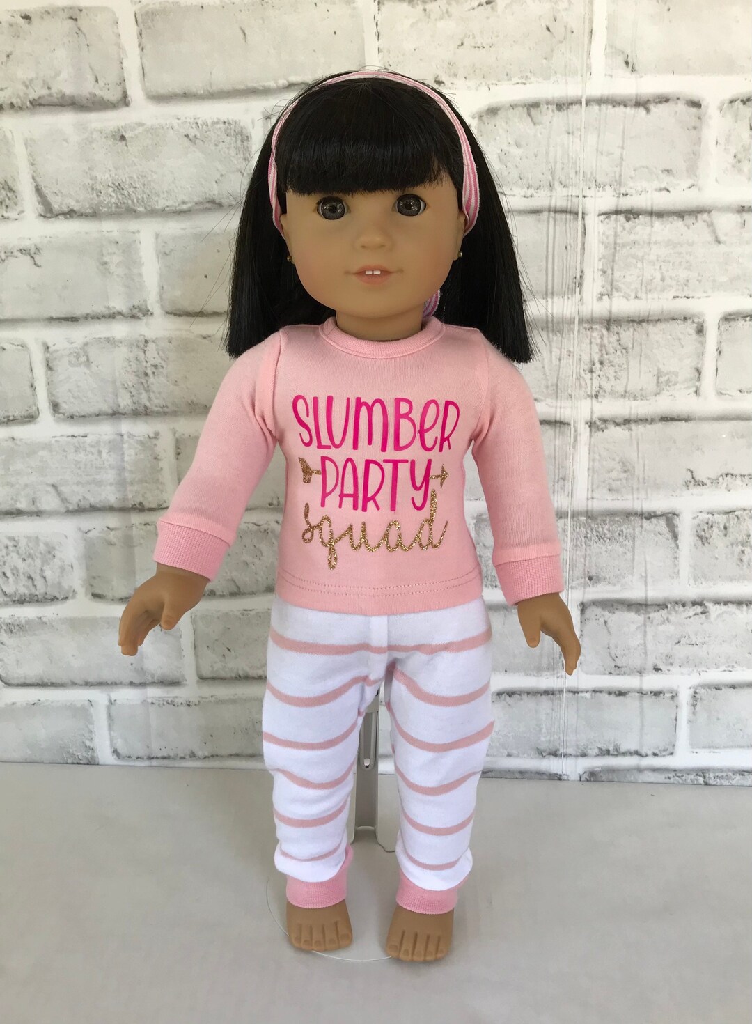 Slumber Party Sleepover Squad Pajamas Pink Pajamas 18 Inch Etsy