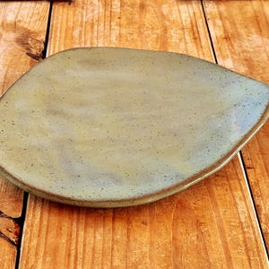Handmade Ceramic Appetizer Dish, Green Glaze, Food Safe