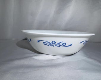 Vintage Corelle Corning Servierschüssel, Kornblumenblau, 1 Liter, 21,6 cm, weiß-blaues Blumenmuster