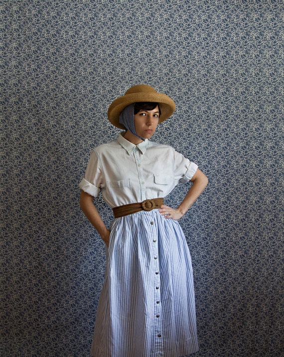 Items Similar To Blue And White Stripe Skirt On Etsy Il 570xN.345840736