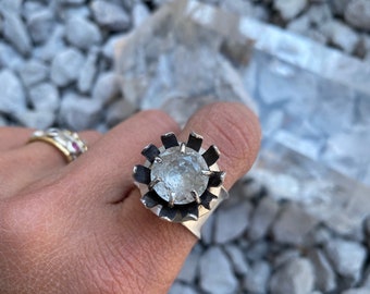 Zircon Flower Ring Size 6