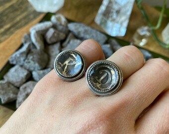 Signet Ring with Faceted Quartz