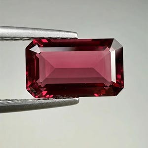 AAA+ 20 Karat großer Rubin, länglicher Smaragdschliff, VVS1-Reinheit, roter Edelstein, 12 x 24 mm