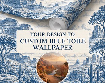 Custom Photo to Toile de Jouy Wallpaper, Vintage Style Mural, Peel and Stick