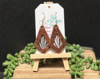 Leather & Feather Earrings