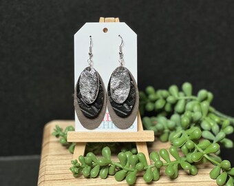 Layered Leather Earrings