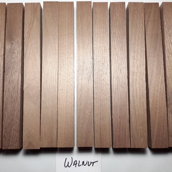 Walnut Turning Blanks - 7/8" x 7/8" x 8"  Square Stock   Craft Wood   Carving Blanks  Pen Blanks